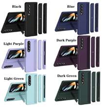 1 件多色可拆卸笔架可折叠触控笔架硬壳保护手机壳，具有减震功能，哑光饰面，相机保护，兼容三星 Z Fold3/Z Fold4/Z Fold5/Z Fold6/Z Fold7 - 彩色 - 查看 4