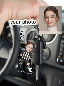 1pc Custom Soccer Keychain, Personalized Football Player Keychain With Face Photo, Acrylic Material (With Protective Film), Waterproof , Cute & Funny Design, Unique Sports Keychain, Perfect Gift For Boyfriend/Girlfriend, Creative Gift For Soccer Fans,Christmas, Easter, Birthday,Father's Day,Valentine's Day,Party,New Year