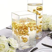 6050pcs Artificial Floating Pearls - Non Porous Plastic Pearls For Vase Filling - Glossy Decorative Pearls For Center Decorations, DIY Weddings, Parties, Birthdays, Anniversaries, Christmas Decorations[Excluding Vase, DIY Required]