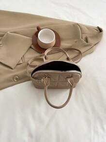 女士时尚简约手提贝壳包简约流行单肩包休闲斜挎包女士礼物送给妈妈 - 卡其色 - 查看 9