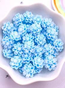 30Pcs Mixed 12mm Resin Double Layer Candy Color Flat Back Flower Rhinestone Scrapbook Wedding Art Applique DIY Jewellery Crafts Accessories Summer, School - Random mixed - View 6