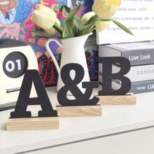 1pc 3.9 Inch Rustic Wooden Alphabet Letter For Home Decor Birthday,Christmas,Graduation,Bridal Shower,Wedding,Anniversary Party Supplies And Room Decoration