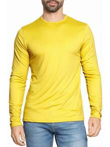 STRETCH IS COMFORT Men's Oh So Soft Long Sleeve Top | Youth S-Adult 3X - Yellow - View 1
