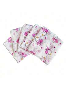 Fralda de Pano para Bebe Kit com 15 Unidades 60x60cm 100% algodão - Estampas sortidas - Rosa - Visão 3