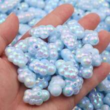 10pcs Acrylic Cloud Shaped Beads, For DIY Crafts, Keychain And Phone Strap Accessories