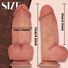 1PC Ultra Realistic Dildo Dual Silicone Dildos, 8.3" Lifelike Curved Beginner Dildo For G Spot And Anal Play With Powerful Suction Cup, Hands-Free Penis Sex Toy For Women Men Sexual,Safe Material G Spot Stimulator Dildos With Strong Suction Cup For Hands-Free Play Sex Toys For Adult