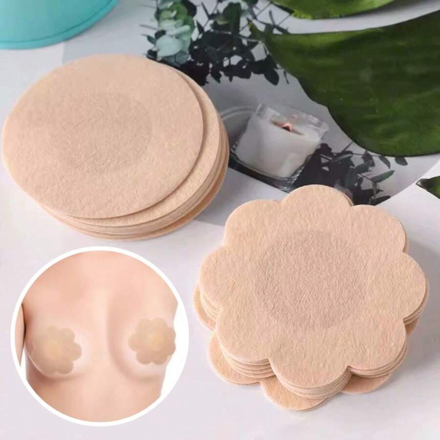 Kit 100 Invisible Adhesive Breast Covers 7.5cm Diameter Nipple Cover Areola Breast Lift - Màu be - Xem 1
