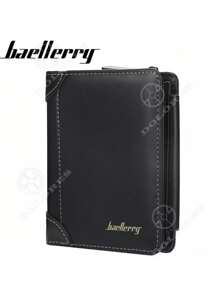 Cartera Tarjetas Billetera De Lujo Hombre Tres Carpeta - Negro - Ver 9