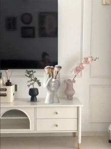 1 pièce Un support de pinceau pour le visage de style artistique doux et de luxe léger, un organisateur élégant de maquillage et d'accessoires (blanc) Décoration de la salle de bain à la maison Organisateur de maquillage d'été Retour à l'école
