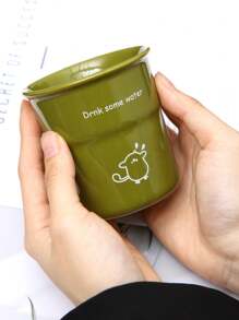 1 cốc gốm sứ Anh hoạt hình 9,7oz có nắp silicon và ống hút, cốc cà phê chống rò rỉ dùng cho gia đình, văn phòng, trà chiều, nghệ thuật Latte, thích hợp cho người yêu cà phê, tiệc tùng, sử dụng tại nhà, quán cà phê, trở lại trường học - Nhiều màu - Xem 7