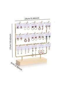 DEFINICE 1pc Wood Earring Display Stand For Selling, Earring Rack Display Holder Stand Back To School - Multicolor - View 16