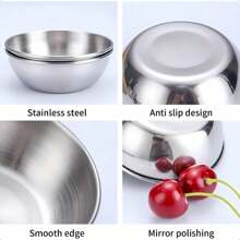 2pcs/5pcs, Stainless Steel Sauce Plate, Seasoning Plate, Seasoning Tray, Suitable For Sushi, Side Dishes, Seasoning, Preparation And Raw Material Service - Multicolor - View 6