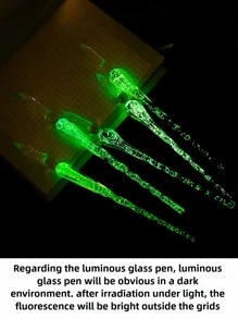 1 Set de pluma estilográfica de cristal, regalo de negocios, pluma de muestra, premio de actividad escolar, incluye pluma estilográfica, tinta, soporte para pluma, adecuado para aprendizaje, oficina, escritura de arte DIY, regalo de cumpleaños, regalo de regreso a clases