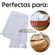 Cotton Cloth Tortilla Napkins With Fringes, Stripe Design, Made In Mexico. Table Napkins, Kitchen Fabrics, Tablecloths, Table Linens.