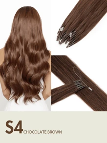 8d 微链接发 真人发 微珠接发 直发 真人发 灰金色 挑染 漂白金色 50 股 纳米环 隐形迷你硅胶珠 微链接发