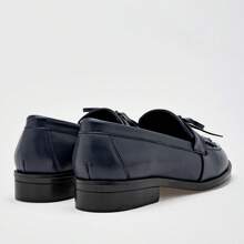 Zapato Mujer Casual Piso Cerrado En Piel Color Marino - Azul Marino - Ver 8