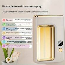 CAFELE Automatic Aroma Diffuser, Indoor Essential Oil Perfume Humidifier, Long-Lasting Fragrance, Bathroom Deodorizer, Timer Function, USB Charging, Button Control, Non-Waterproof, For Bedroom, Bathroom, Pet Room - White - View 9