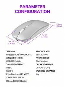 Upgrade Your Computer Experience With Rechargeable Wireless Mouse - 2.4Ghz Silent For  & Optical Mouse For Laptop
