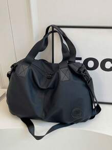 Sac fourre-tout femme minimaliste de couleur unie, style bandoulière
