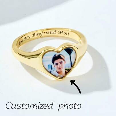 Custom Photo Ring, Custom Name And Photo Ring, Gifts For Birthday, Anniversary Gifts, Gift For Boyfriend, Gift For Husband, Ring For Lovers, Gift For Loved Ones, Graduation Season