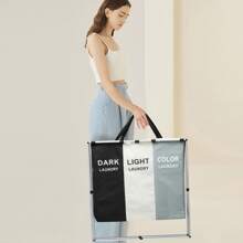 DARK LIGHT COLOR 2/3格135L升级版可拆卸折叠牛津布防水脏衣篮，家用洗衣收纳篮，玩具衣服收纳篮