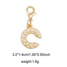 2Pcs Gold Color Letter Alloy Pendant With Faux Pearls Alphabet Charm Women Ladies Bag Clothes DIY Craft Decor A - Z