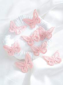 8pcs Lace Double-Layer Butterfly Hair Clip For Daily Use Cute Valentine's Day Valentines,Hair Accessories,Hair Barrettes Hair Clips Claw Clips Hair Claws, School Stuff