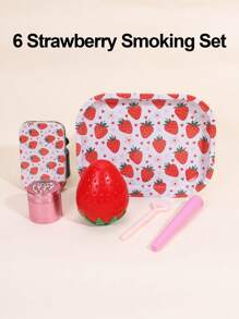 6-Piece Combination Smoking Set, Exquisite Smoking Gift, Including Cigarette Tray, Tinplate Box, Aluminum Alloy Grinder, Tube, Small Brush, Cigarette Paste Box, Can Be Given To Friends And Family, Making It A Perfect Holiday Gift