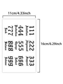 1Pc Números Tatuagens Temporárias Tatuagem Semi Permanente À Prova D'Água À Prova de Suor Dura 1-2 Semanas Suco de Ervas Realista Anti-Fricção Não Reflexivo Faux Preto Tatuagens Falsas Para Mulheres E Homens Adesivos de Tatuagem Para Braço, Peito, Perna, Abdômen, Cintura, Dedo, Pescoço Arte Corporal Modernista