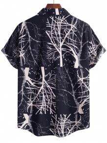 Casual & Business Allover Print Short Sleeve Shirt