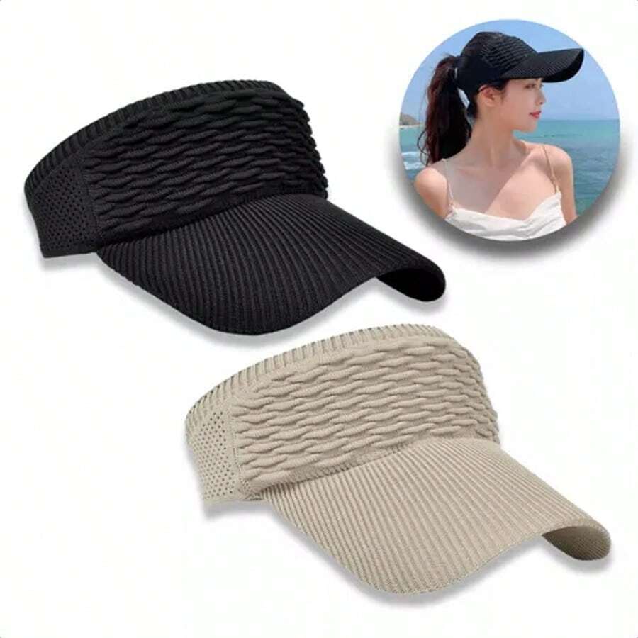 KIT 2 Viseiras Femininas Elástica Moda Verão Esportiva Tecido Confortável Proteção Rosto Sport