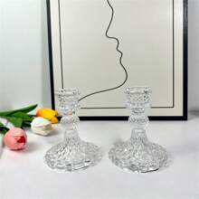 1pc Rome Light Luxury French Vintage Crystal Candle Holder Glass Aromatherapy Candlelight Dinner Wedding Shooting Props Candle Holder For Home Decoration