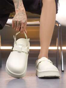 2025新款男士凉鞋软底舒适两用一脚蹬拖鞋厚底防滑耐磨镂空透气时尚休闲沙滩鞋 - 米色 - 查看 6