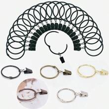 10/20 件环形夹窗帘配件，开口挂环，带强力夹子，适用于窗帘、浴帘、罗马窗帘杆挂钩