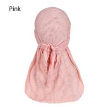 Awegeo 男士仿旧街头海盗风格 Durag 头巾 - 透气休闲街头风格头巾，配有双长尾带，适合运动时尚海盗帽海盗服装 - A - 查看 14