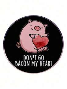时尚可爱动物“你伤害不了我”胸针，个性卡通幽默猪培根胸针，金属雨伞合金胸针徽章
