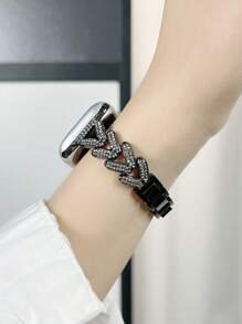 Luxury Rhinestone Wheat Ear Apple Watch Band, Compatible With Apple Watch Series 6/SE/2/7/8/1/9/10