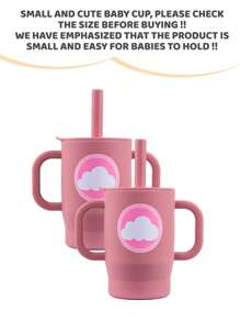 1pc 180ml/5oz Anti-Choke Straw Cup, Silicone Baby Training Cup For 6 Months - 3 Years Old, Leak-Proof Anti-Fall Anti-Slip Dual Handles, Soft Straw Lid, 360° Drinking, Growth Training Water Cup - Multicolor - View 24
