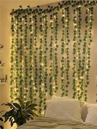 1PC 3M100LED USB Ivy Leaf Curtain String Light, Suitable For Wall, Party, Wedding, Room, Home, Kitchen, Indoor And Outdoor Lighting