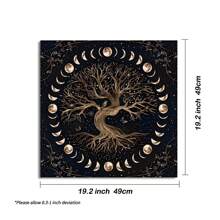 1pc Wild Flower Garden Fabric, Tree Of Life Tarot Altar Cloth, Tarot Tablecloth, Witchcraft Decor, Astrology Oracle Card Mat, Used For Tarot Reading Room Decoration