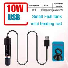 USB Mini Aquarium Heating Rod For Small Fish Tank 26°C Constant Temperature Aquarium Heater Submersible Thermostat Heater 10W