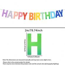 1pc Rainbow Letter Birthday Pull Flag, Colorful Letter Bunting, Happy Birthday Party Decoration Banner
