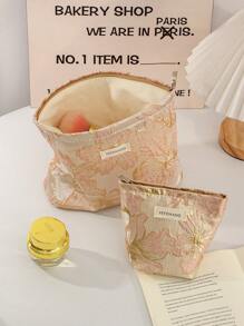 1 bucă geantă pentru cosmetice cu model floral auriu de capacitate mare, geantă pentru machiaj pentru femei, geantă pentru cosmetice, geantă de mână, baie, duș, portofel Cadouri,Cadouri de aniversare,Cadouri pentru prieteni și profesori