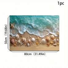 1 pezzo Tappetino antiscivolo in silicone con stampa di conchiglie e stelle marine, tappeto da bagno, tappetino doccia in piedi, tappetino da bagno elegante per la lavanderia, vassoio doccia lavabile e carino, accessorio per la decorazione della casa, adatto per soggiorno, camera da letto, cucina, ingresso, idea regalo per la casa