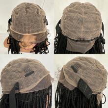 14 Inch Straight Full Lace Dreadlock Wig With Baby Hair Pre Plucked Knotless Square Part Faux Locs Wig Braided Wigs For Women Full Double Lace Wig Dreadlocks Crochet Hair For Women - Black - View 9