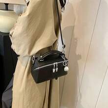 Bolsos de textura de moda para mujer 2025, nuevo bolso bandolera Boston retro simplista, bolso bandolera cuadrado pequeño para mujer, bolso bandolera de de moda, bolsos de hombro para cámara de teléfono celular con ranuras para tarjetas