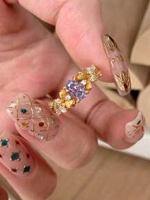 Esberry 1 Stück 925er Sterling Silber Ring mit Reihe aus kubischem Zirkonia als Verlobungs-, Hochzeits-, Versprechen- oder Ewigkeitsring für Damen, feiner Schmuck als Geschenk für Partys, Dates