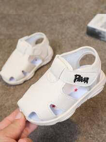 1 Pair Infant Closed Toe Solid Color Casual Non-Slip Breathable Pre-Walker Shoes, Suitable For Summer Daily Outdoor Use (Removable Squeaky Sole) - Beige - View 5