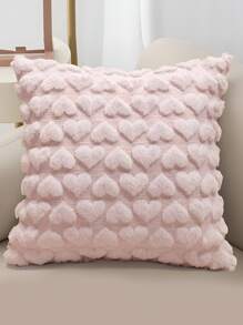 1 Pc Modern Pink Three-Dimensional Love Plush Throw Pillow, Living Room Sofa Cushion, Waist Support Cushion, Valentine's Day Home Decoration