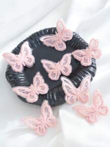8pcs Lace Double-Layer Butterfly Hair Clip For Daily Use Cute Valentine's Day Valentines,Hair Accessories,Hair Barrettes Hair Clips Claw Clips Hair Claws, School Stuff